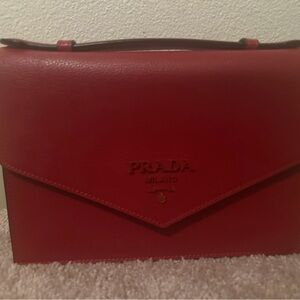 Prada Scarlet Leather Clutch